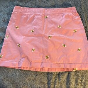 Pink J. Crew Bumblebee Embroidered Skirt